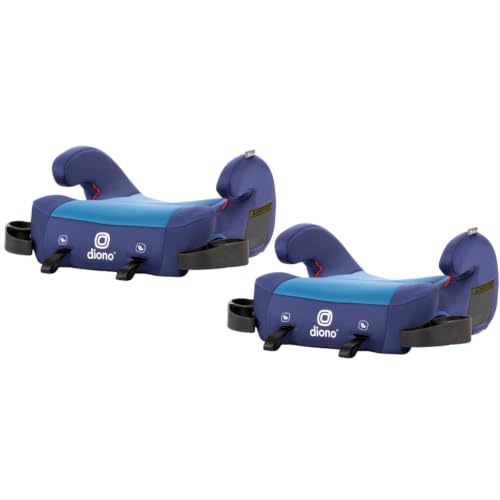 Image of Diono Solana 2 XL Pack of 2 2022, Dual Latch Connectors, Lightweight Backless Belt-Positioning Booster Car Seat, 8 Years 1 Booster Seat, Blue