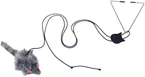 WUURAA Divertido juguete para colgar en la puerta para gato, juguete autoexcitado de peluche retráctil para mascotas, juguete automático interactivo para ratón retráctil, juguete para gatos
