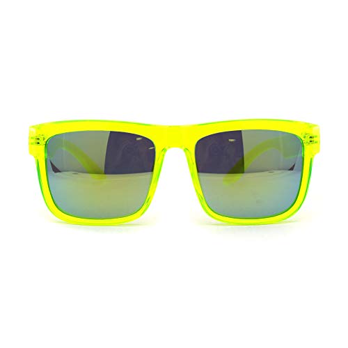Image of Kush Mens Neon Pop Horn Rim Sport Horned Sunglasses