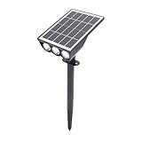 Fockety Solarstrahler, 3 LED-Solarleuchten für den Außenbereich, Verstellbar, 2 Beleuchtungsmodi...