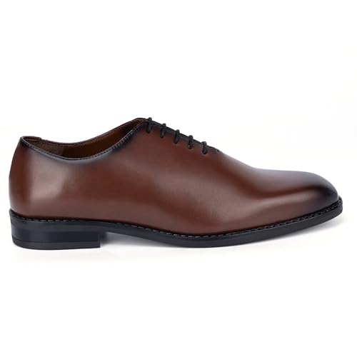 Image of LOUIS STITCH Formal Shoes for Men | Handmade Lace-Up Derby Formal Shoes | Dual Tone Patina Finish | Breathable Lining | Office, Party LSSXWC