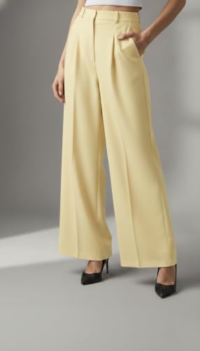 Image of GRECIILOOKS Trousers for Woman | Womens High Rise High Waist Flared Korean Style | Formal Pant for Women Office Wear| Track Pants for Womans Elegant for College & Events (Available in Plus Size)