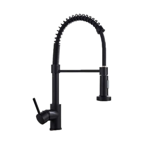 Robinet d'eau chaude et froide à ressort et jet précis noir mat