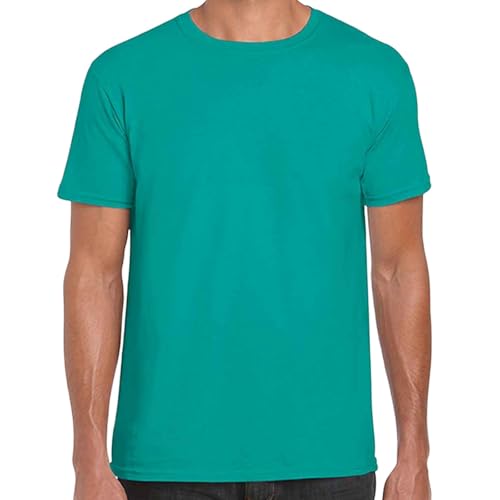 Gildan Mens Short Sleeve Soft-Style T-Shirt (3XL) (Jade Dome)