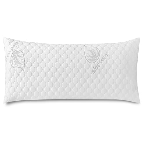 MERCURY TEXTIL- Almohada de Copos Viscoelásticos, Tejido Strech de Aloe Vera Transpirable y Termorregulable, Firmeza Media (135 cm)