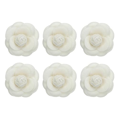Image of PATIKIL Camellia Fabric Pin Flower Brooch Artificial Flowers Brooches for Women Girls Cloth Wedding Party Decor Accessories Jewelry Gift