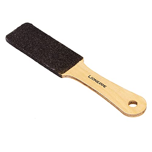 Lionesse Pedicure Foot File - Wooden Feet Sander With Handle - Wart Scraper Tool For Callused Feet - Foot Exfoliator Filer For Wet & Dry Use - Dead Skin Scrubber For Feet #TOP1
