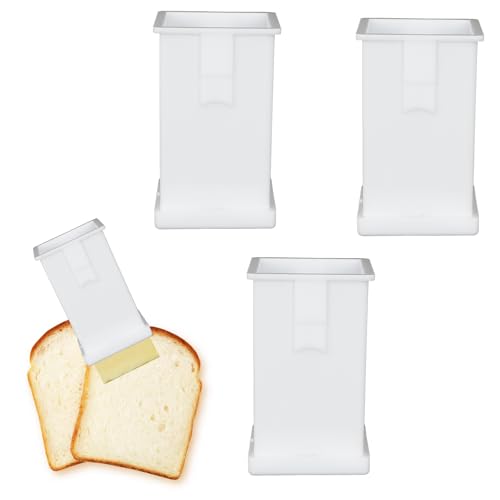PRAVICS 3 Pcs Plastic Butter Dispenser with Covers, Corn Cob Butterer Holder, Butter Spreader for Pancakes, Waffles, Bagels, and Toast