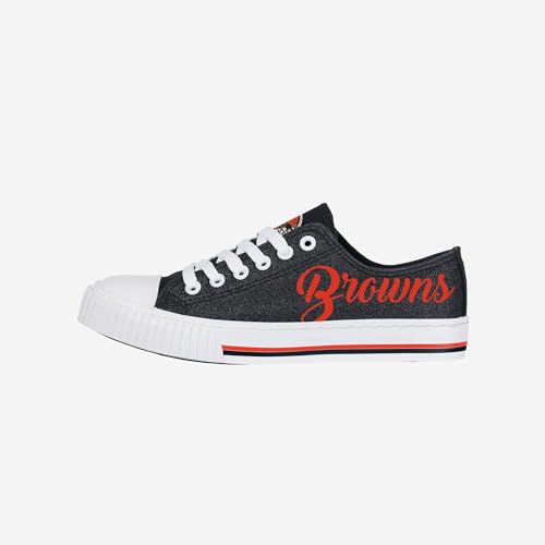 Image of FOCO Womens NFL Team Logo Ladies Fashion Color Glitter Low Top Canvas Sneakers Shoes