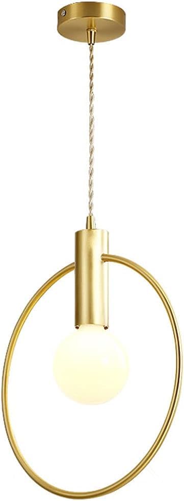 Suspension en Verre Blanc anti-éblouissement Luminaire Réglable E27 Fixation en Cuivre
