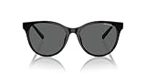 Armani Exchange Woman Sunglasses Shiny Black Frame, Dark Grey Lenses, 54MM