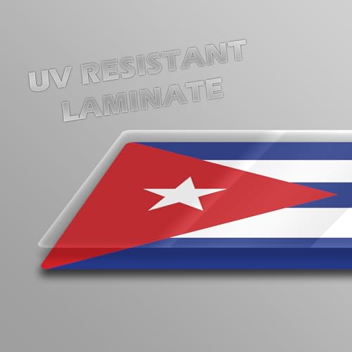 Image of World Country Flag Decal Stickers - Two Pack - for Cars Windows Bumpers Laptops Tablets Tumblers Cups Walls (Cuba)