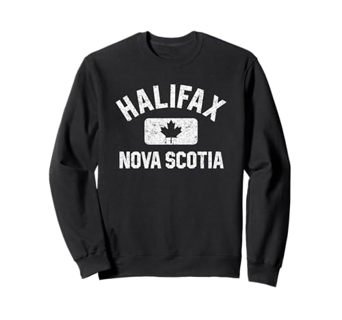 Halifax Nova Scotia Gym Distressed White Sweatshirt