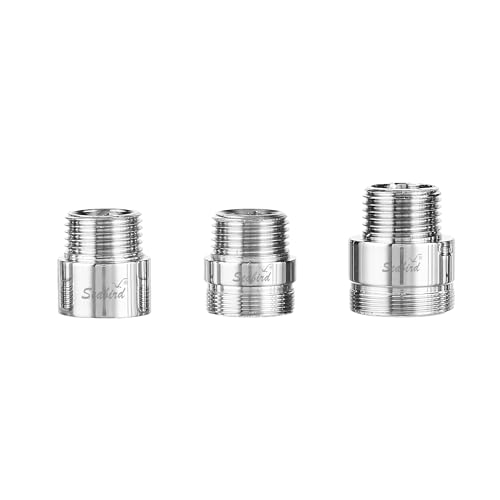 Image of SEABIRD Extension Fitting Connectors for Shower Filter | Chrome Finish Adapters - 22F, 24M & 28M Universal Thread Sizes | Easy Installation for Bathroom & Kitchen Taps