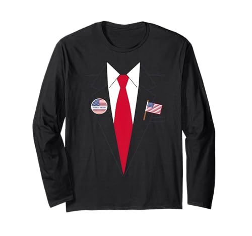 Donald Trump Anzug und Krawatte Halloween Kostüm Langarmshirt