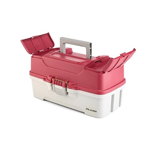 Plano Three-Tray Tackle Box Salmon Kit, Maroon/Grey, Rust-Proof Brass Latch, Top-Access Tray Compartments with Deep Storage, Made in the USA, Portable Fishing Gear Storage Organizer by Plano - Used condition - Image 3