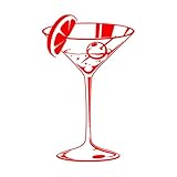  Stickers lettrage Bar Cocktail Martini Boisson Bar de plage Alcool 48x76.2cm Personnalisation RoseRouge