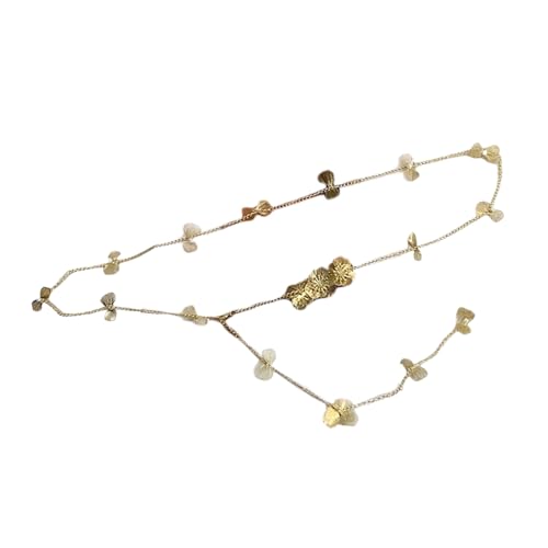 Chinese Styles Flower Waist Chain Lustrous Belly Chain Belt for Female Fashion Dress Waist Chain Women Formal Chain Belt