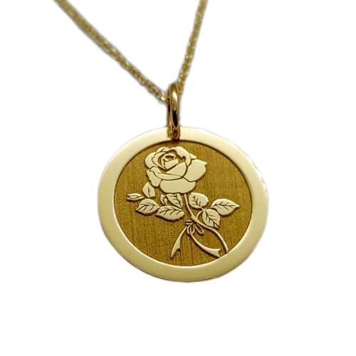 Collar de Plata 925 con Baño de Oro y Colgante de Rosa Elegante para Mujer