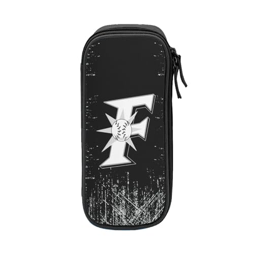 For 北海道日本ハムファイターズ ペンケース 筆箱 2層 文具ポーチ 大容量 おしゃれ 学生用 大人 通学 通勤 多機能 誕生日 Black