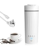 Wowlela Hervidor Agua Electrico Pequeño,475ml Hervidor Eléctrico Portátil,3 en 1 Hervidor de Agua Pequeño y Mini Termo, Hervidor Eléctrico Portátil para Té, Leche, Café, 7 Minutos de Ebullición Rápida