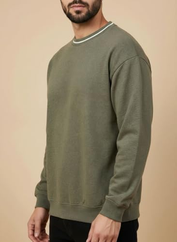 Image of FYLTR Men's Solid Sweatshirt | Regular Fit | Casual Winter Sweatshirt for Men