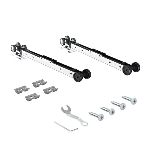 JUBEST 88LBS Bypass Sliding Door Two-Way Soft Close Mechanism, Three Wheel Soft Close for 2 Doors, Fits All of JUBEST Bypass Door Hardware