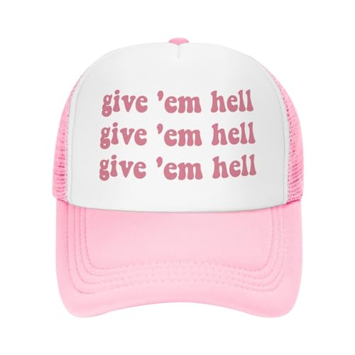 Image of Put It On My Boyfriends Tab Trucker Hats for Women Pink Men Humor Gift Pink Hats for Men
