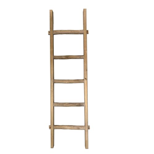 Oujchenghome Blanket Ladder Fully Assembled 57in Wooden Ladder Shelf Living
