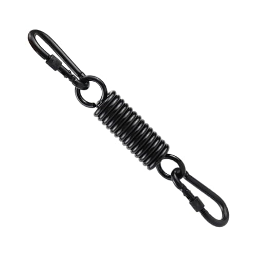Fiocias Ressort pour Fauteuil Suspendu Ressort Métallique avec Mousquetons Amortisseur pour Chaise Hamac Crochet de Suspension Adapté Aux Balancelles Convient, Noir