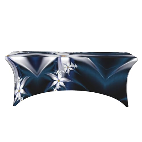 Housse de table rectangulaire en élasthanne premium EdWal à motif floral - 3