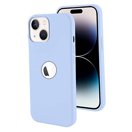 Image of VONZEE Liquid Silicone Soft Back Cover for iPhone 13 Case, Shockproof Slim Camera & Full Body Protection Non Yellowing Cover with Microfiber Lining & Logo Cut (6.1 Inch) - Sierra Blue