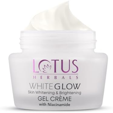Lotus Herbals WhiteGlow Skin Whitening And Brightening Gel Cream| Hydrates, Removes Dark Spots And Tanning, Gives Radiant Glow | With Niacinamide | Face Cream For Men And Women| All Skin Types | 60g