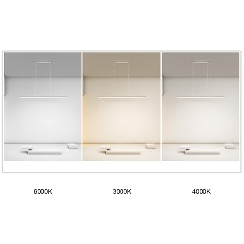 Suspension rectangle pour cuisine et salle à manger avec éclairage LED blanc - 5