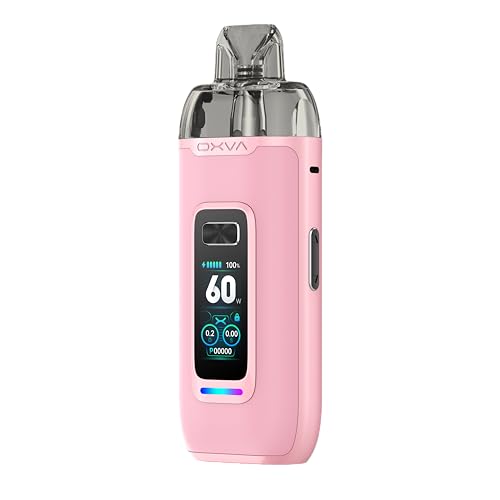 OXVA VPRIME Sakura Pink 2 ml – Pod Kit 60 W, batería 2600 mAh, auto-draw DTL, pantalla color 0,96”, flujo de aire lateral – cigarrillo electrónico sin nicotina ni líquido
