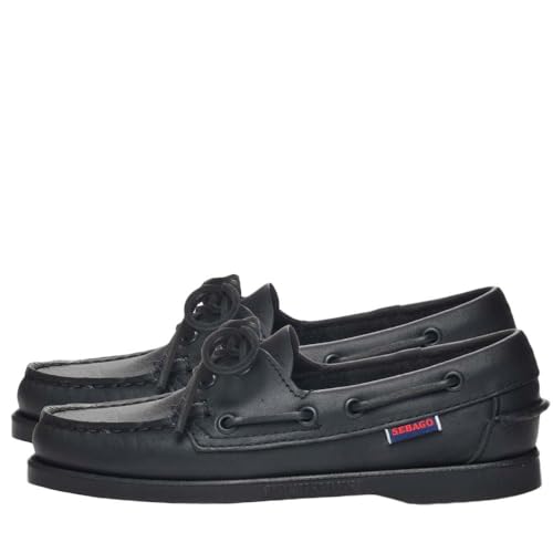 Image of Sebago Docksides Portland Women's Boat Shoes - Full Grain Leather with Leather Sock Lining, 360 Rawhide Laces, Non-Marking Slip Soles
