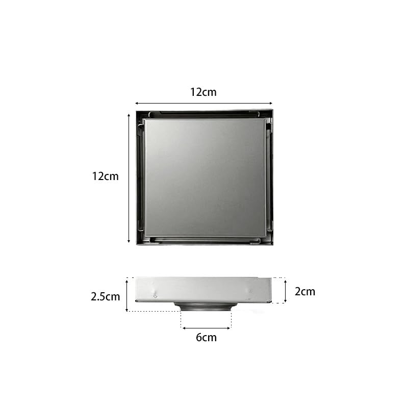 Image of URBANMONK 5 x 5 Inch SS 304 Floor Drainer for Bathroom | Tiles Insert Bathroom Drainage Jali | Anti-Odour & Anti-Cockroach Jali for Bathroom Drain | Heavy Duty Bathroom Jali for Drain | 12 x 12 cm