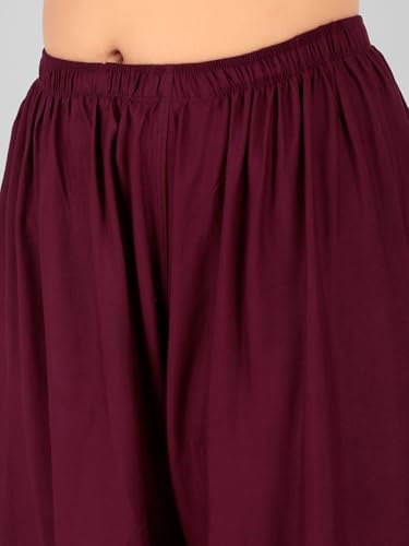 Image of Go Gazab - Stylish Women's Palazzo: Trendy Rayon Solid Color Ethnic Wear Palazzo