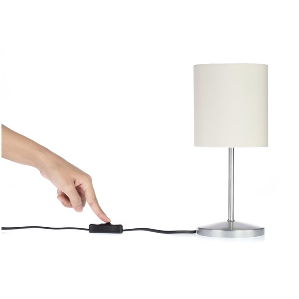 5 x Schalter für Lampe, schwarz, 220 V, 2,5 A, Kabel 100 cm, 1 m italienischer Stecker 10 A, Anschlusskabel 50 cm mit Kabelschuh, ideal für Tischlampen, Nachttischlampen, Schlafzimmer