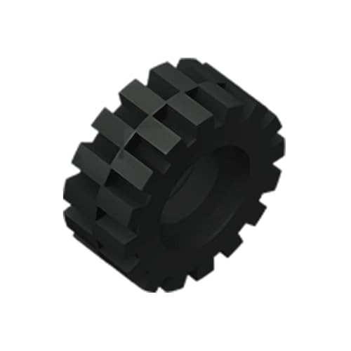 Gobricks GDS-1071 Tire 15mm D. x 6mm Offset Tread Small Compatible with Lego 3641 All Major Brick Brands Toys Building Blocks Technical Parts Assembles DIY (26 Black(080),30PCS)