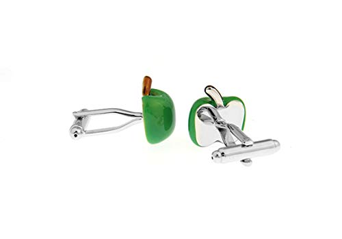 Amody Herren Hemd Manschettenknöpfe Kupfer Apple Manschettenknöpfe im Geschenkkarton French Tuxedo Shirt Manschettenknöpfe Grün