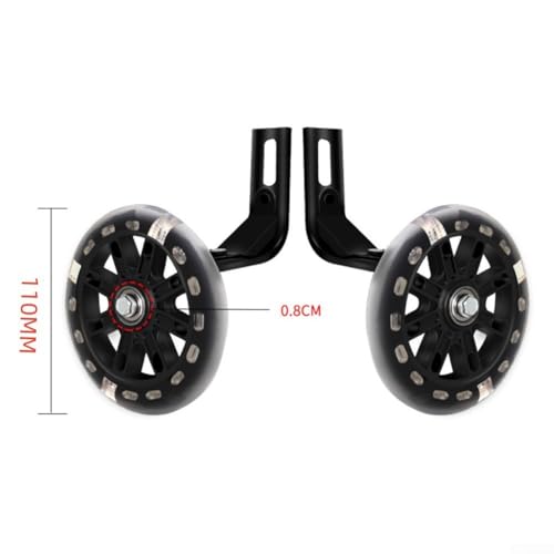 FABULETTA Ruedas de Entrenamiento para Bicicleta con LED, Estabilizadores Silenciosos de PU para Bicicletas de 14, 16 y 20 Pulgadas, Soporte Ancho Antivuelco para Seguridad Nocturna, Fácil (16 pulgadas) miniatura 4
