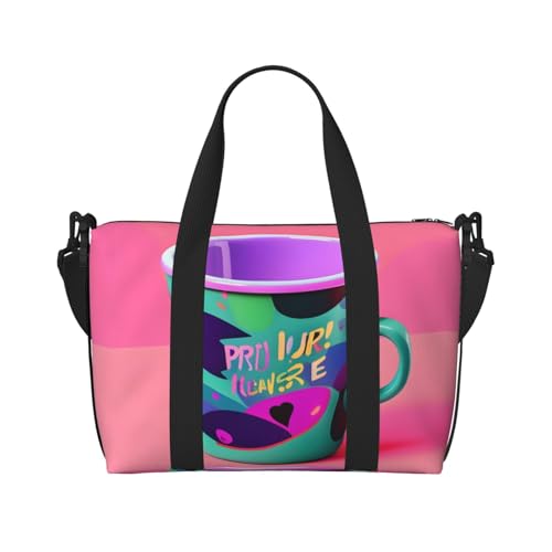 90'S Cup Design Print Hand Travel Bag,Gym Bag,Weekend Travel Overnight Bag,Tote Bag Sports Bag For Women Men