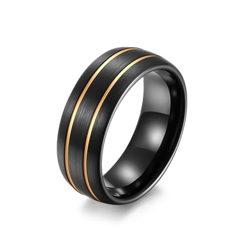 YAHOYA Mode Classique Nouveau Style Titane Acier Noir Or Couleur Hommes Bague Bijoux Anneaux De Mariage Bonne Qualité