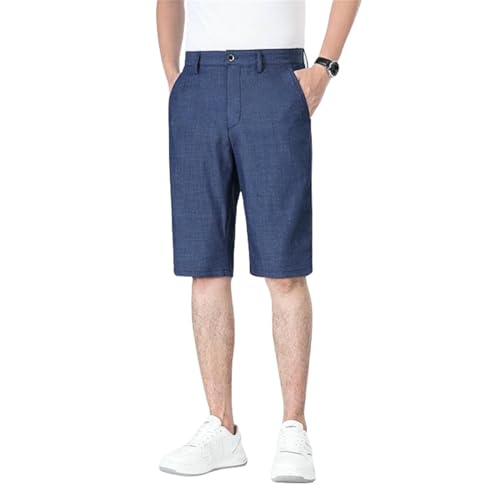 Jeans fin tencel homme short business ample léger cinq poches coupe droite