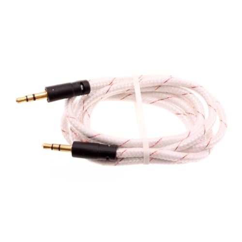 Cable Auxiliar 3.5mm Trenzado Blanco 1 m miniatura 1
