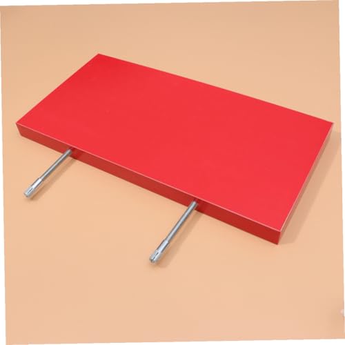 Étagère murale bois massif rouge, bibliothèque simple couche suspendue solide - 8