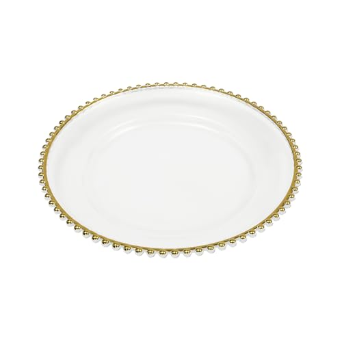 25 Platos Elegantes Dorados Transparente 13 Pulgadas miniatura 1