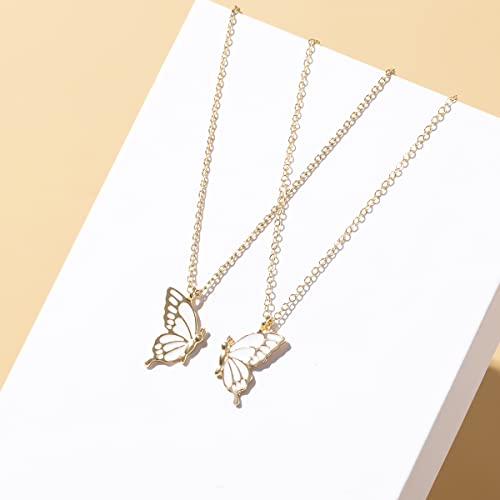 Butterfly Wing Necklace - Sister & Friendship Necklace, Gold Butterfly Design, Two Necklaces in One for Sisters or Best Friends4