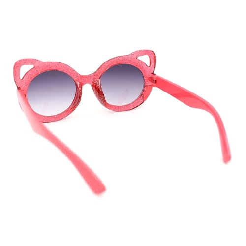 SA106 Child Kids Size Girls Kitty Cat Ear Round Plastic Sunglasses4